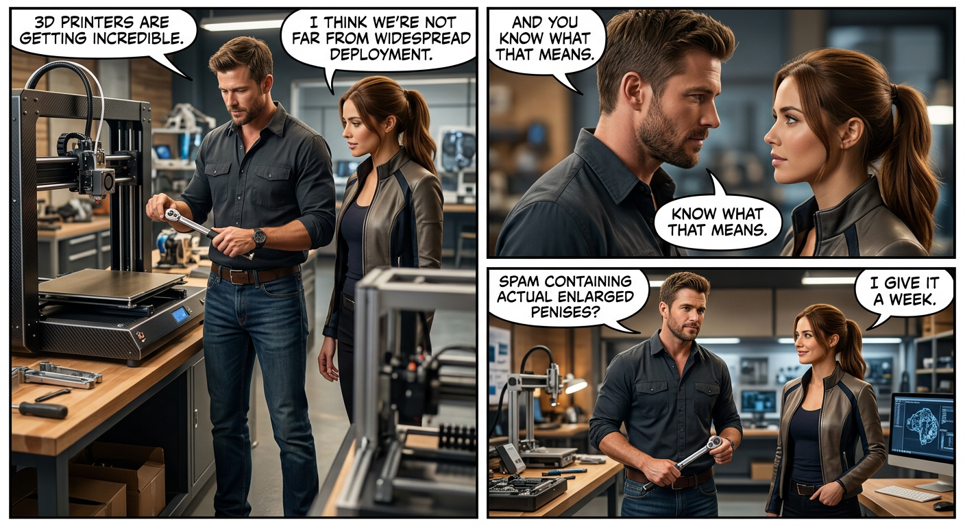 I just can't wait for the Better Homes and Gardens list of helpful tips for household reuse of sixteen-inch acrylonitrile-butadiene-styrene phalluses.