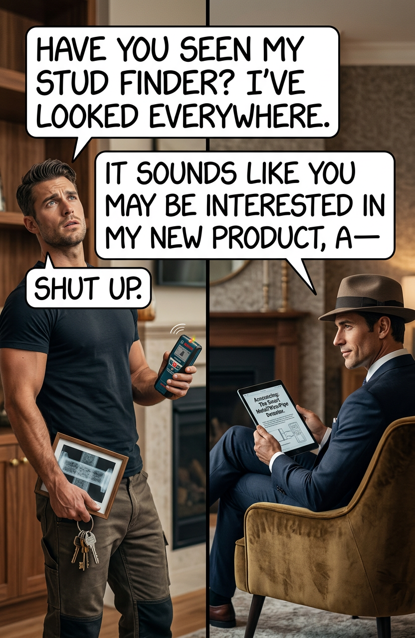 According to every stud finder I've tried to use, my walls contain a rapidly shifting network of hundreds and hundreds of studs.