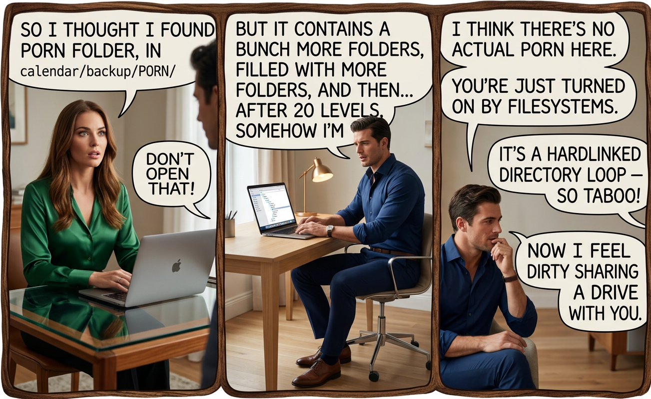 Eww, gross, you modified link()? How could you enjoy abusing a filesystem like that?